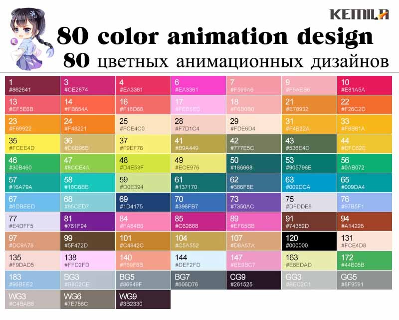 TOUCHNEW – marqueurs à l'alcool 30/40/60/80/108 couleurs, à double tête, stylo à encre pour croquis d'artiste, pour fournitures d'art Manga d'animation: 80 colors