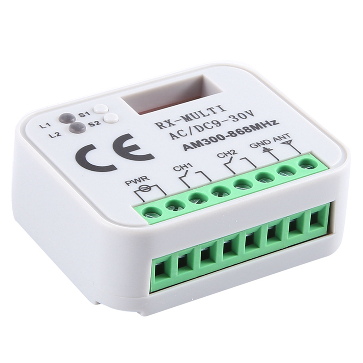 Universal RX Multi Frequency 300-868MHz Receiver 2CH 12V 24V Relay Module Garage Door Remote Control 433.92MHz 868MHzJAS
