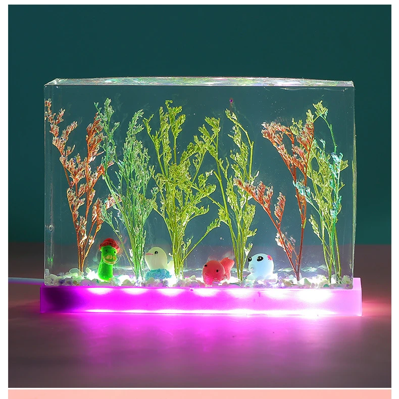 Droge Bloem 3D Kubus Ornament Vierkante LED Lamphouder Cuboid Siliconen Schurende DIY Kristal Epoxyhars Mal Handwerk