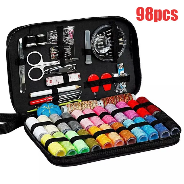 Kits de costura DIY, caja de costura multifunción, conjunto para acolchado a mano, costura, hilo de bordar, accesorios de costura, Kits de costura: Verde claro