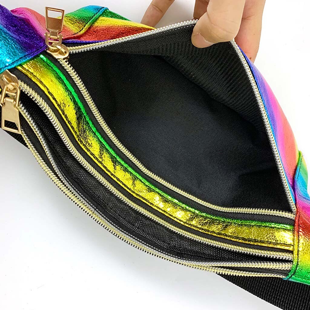 Women Colorful waist bag fanny pack Leather Waist Belt Ladies Zipper Shoulder Bag Multi-function Emale Messenger Bags