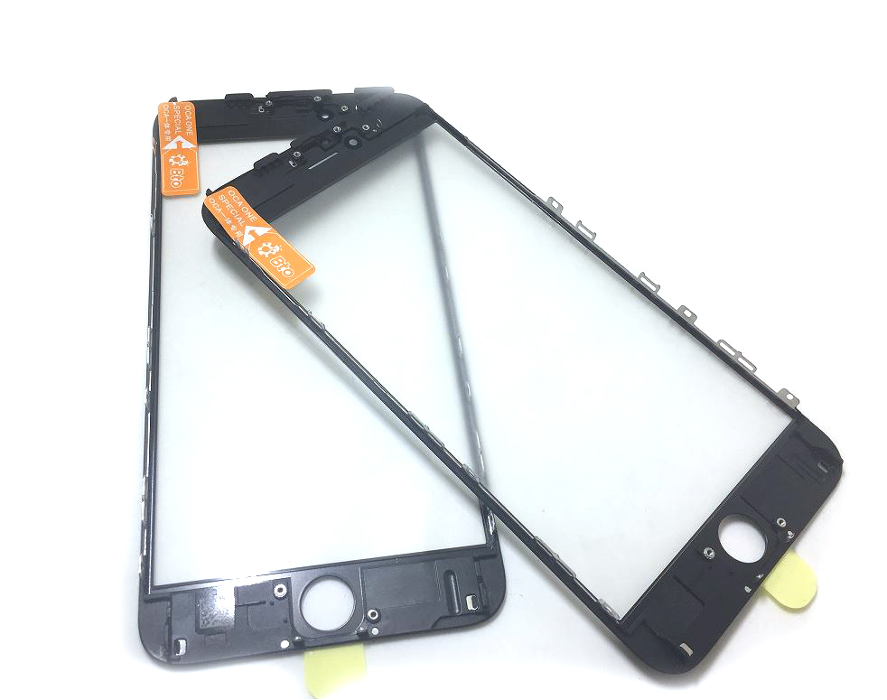 10pcs cold press 3 in 1 Front Screen Glass With Frame OCA For iphone 5 5s 6 6s 7 7g 8 8p X plus repair black white Replacement