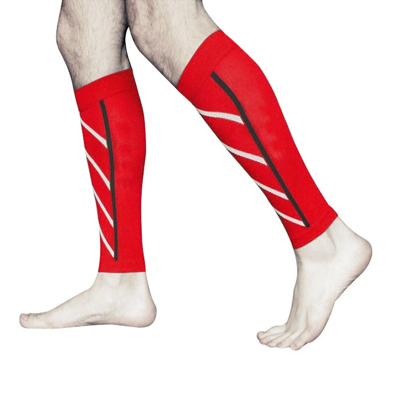 1 par lægstøtte gradueret komprimering ben ærme strømper udendørs træning sports sikkerhed  mu8669: Rød