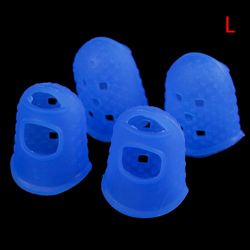 4Pcs Playing guitar finger pain protection cover Guitar Fingertip Thumb Protectors Silicone Finger Picks Guards Protection: BLL