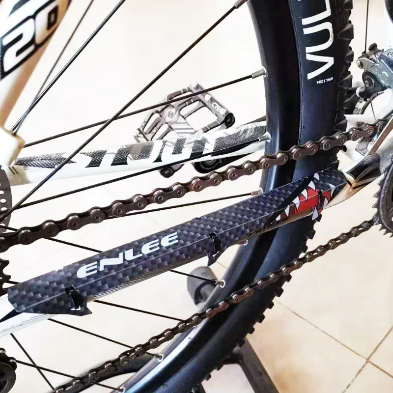 Fahrrad Kettenschutz Schwarz Kohlenstoff Faser Radfahren Rahmen Kette Bleiben Gepostet Schutz MTB Kette Pflege Schutz Abdeckung Fahrrad Zubehör: Weiß