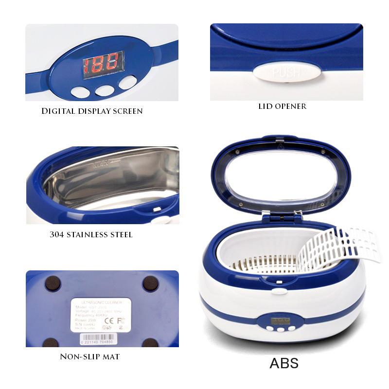 DMWD 600ML Small Ultrasonic Cleaner For Jewelry Glasses Watch Hosehold Shaver Denture Cleaning Machine 220V 5 Gear