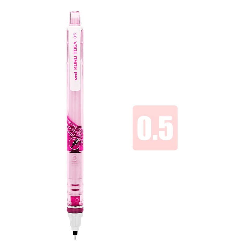 UNI KURU TOGA, lápices mecánicos de 0,5mm, rotación automática, Escuela Japonesa antirroturas, M5-450T de papelería: pink
