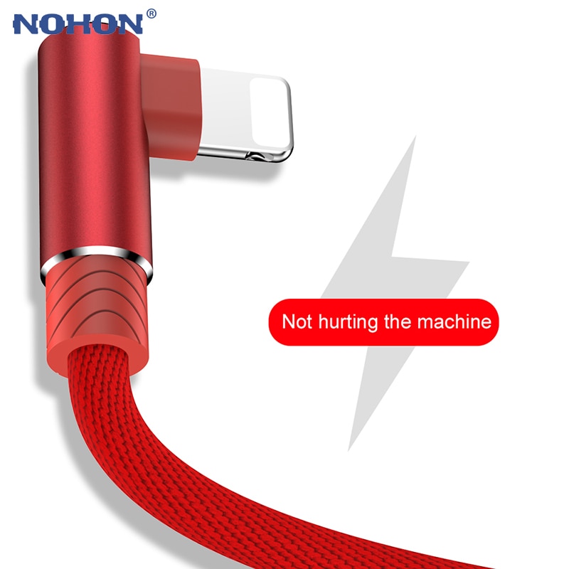 USB Cable For iPhone Charger 90 Degree Fast Charging Cord for iPhone 7 8 6 s 6s Plus X XR Xs 11 Pro Max iPad Origin 3m Data Wire