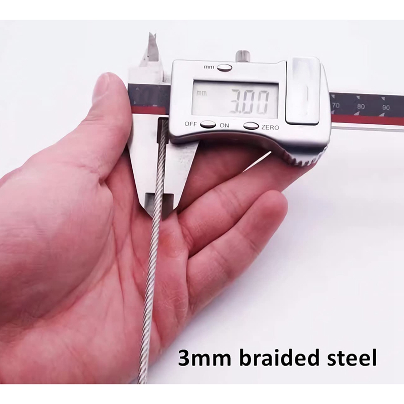 3Pcs 100CM/3.3Ft Long Travel Security Cable Lock,Braided Steel Coated Safety Cable Luggage Lock,Safety Cable Wire Rope