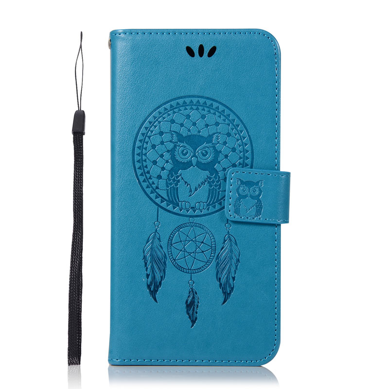 Lenovo K5 Flip Case Lenovo K5 Plus A6020a40 Cover Cute Owl Leather Wallet Phone Cases Lenovo Lemon 3 A6020 A6020a46 A 6020 Coque: blue