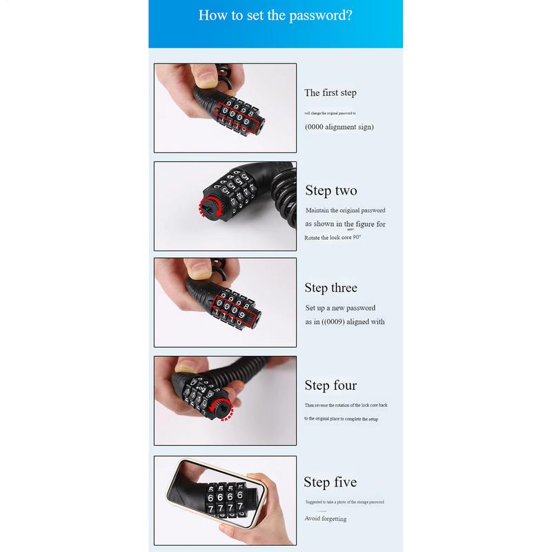 Cerradura de cadena para patinete, cerradura de cadena para patinete eléctrico, cerradura de cable combinada, cerradura de seguridad antirrobo para motocicleta
