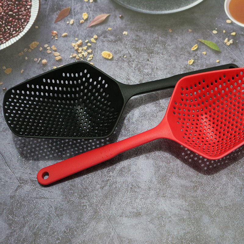 Unibird 34.5cm Long Handle Kitchen Shovel Plastic Pasta Scoop Strainer Colander for Spaghetti Noddle French Fries Colonder