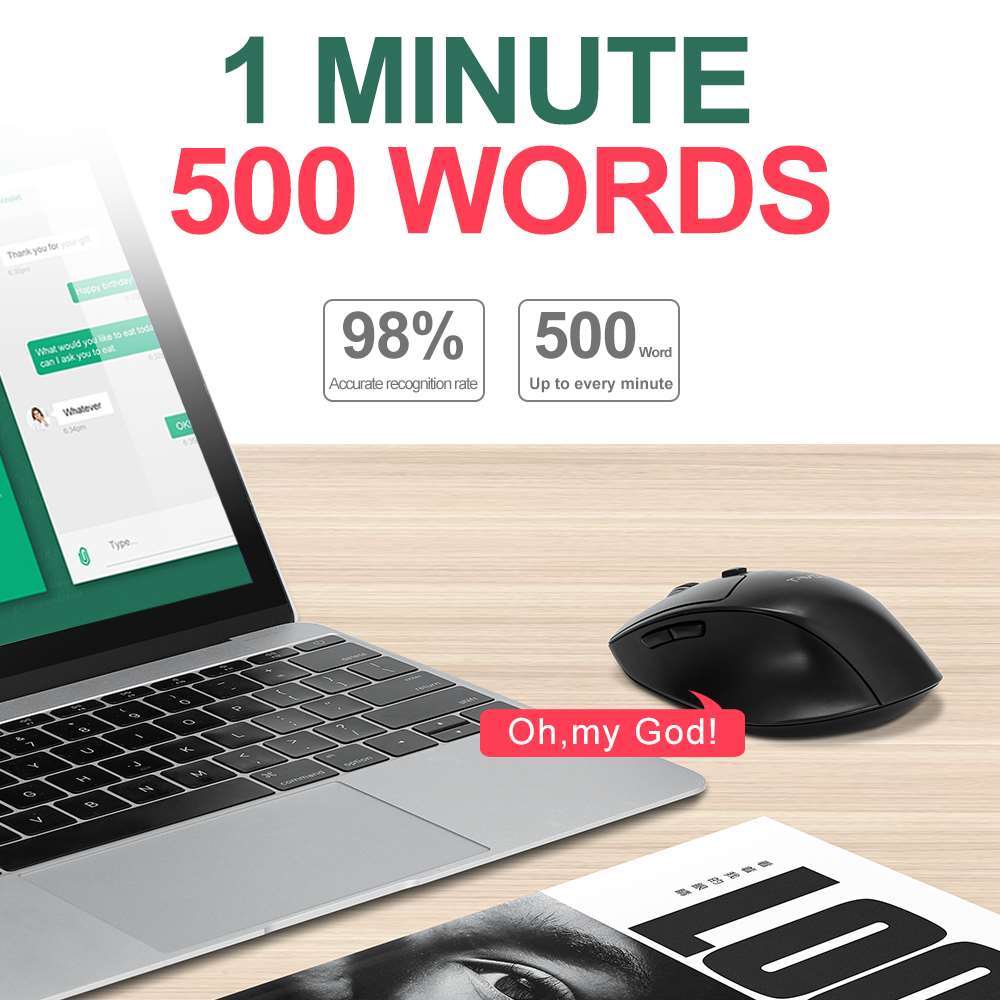 AI Smart Voice Mouse Ranslation Mouse Rechargeable Desktop Laptop Business Office Wireless Voice-controlled Talking Typing Mouse