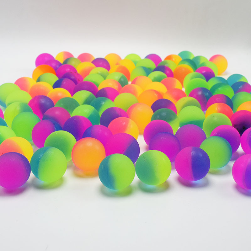 6Pcs 3cm Two-color Outdoor Bouncy Ball Kids Party Supplies Birthday Pinata Filler Christmas Carnival Party Reward Toy