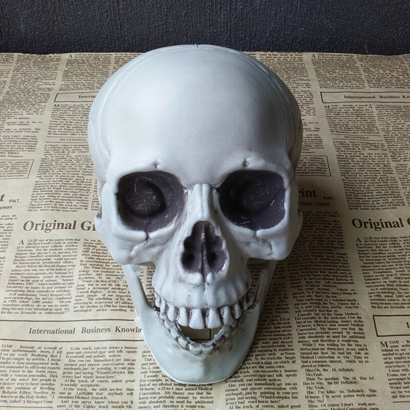 Halloween Kunstmatige Schedel Hoofd Model Schedel Bone Scary Plastic Skull Bone Enge Horror Skelet Party Bar Ornament: A