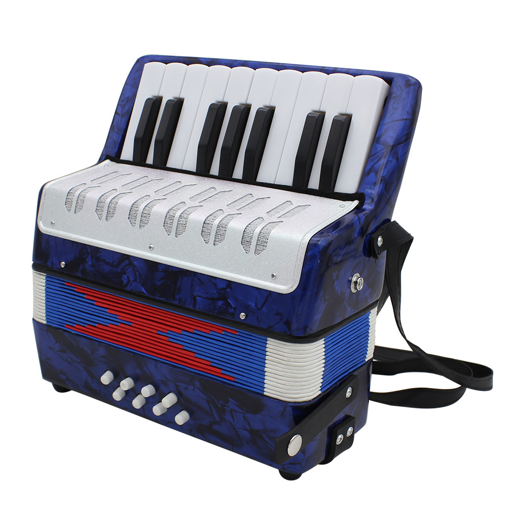 Mini 17-Key Accordion Durable 8 Bass Accordion Educational Musical Instrument Toy for Amateur Beginner Best