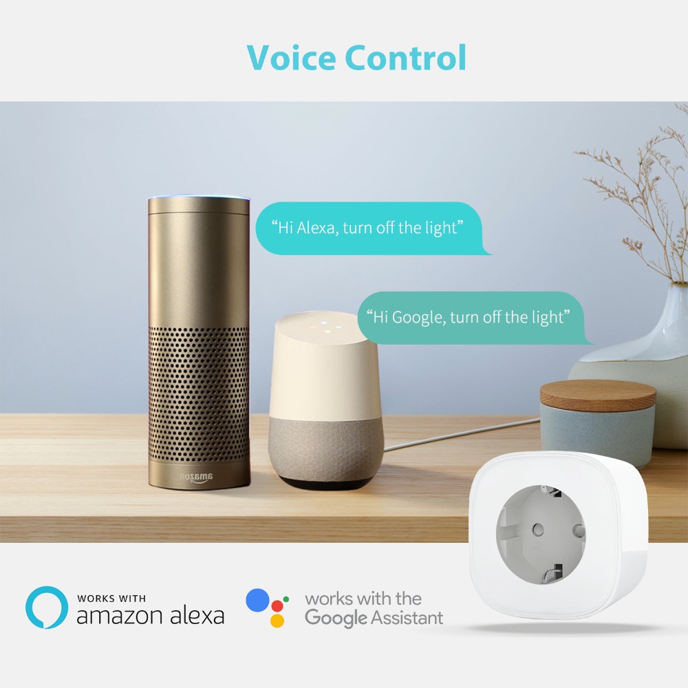 Smart WiFi Plug With Energy Monitor Support Alexa & Google Assistant & SmartThings, App Remote Control Meross MSS310 EU Standard