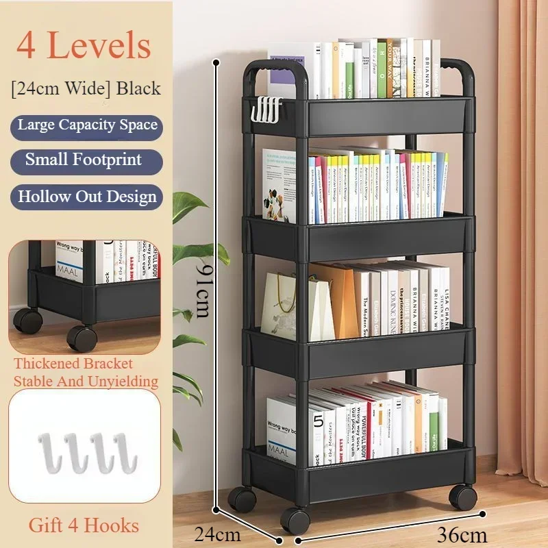 Chariot de rangement Mobile avec roue, supports de rangement pour chambre à coucher, supports de collations à plusieurs étages, ajouré, chariots de jouets pour collations domestiques: GRIS