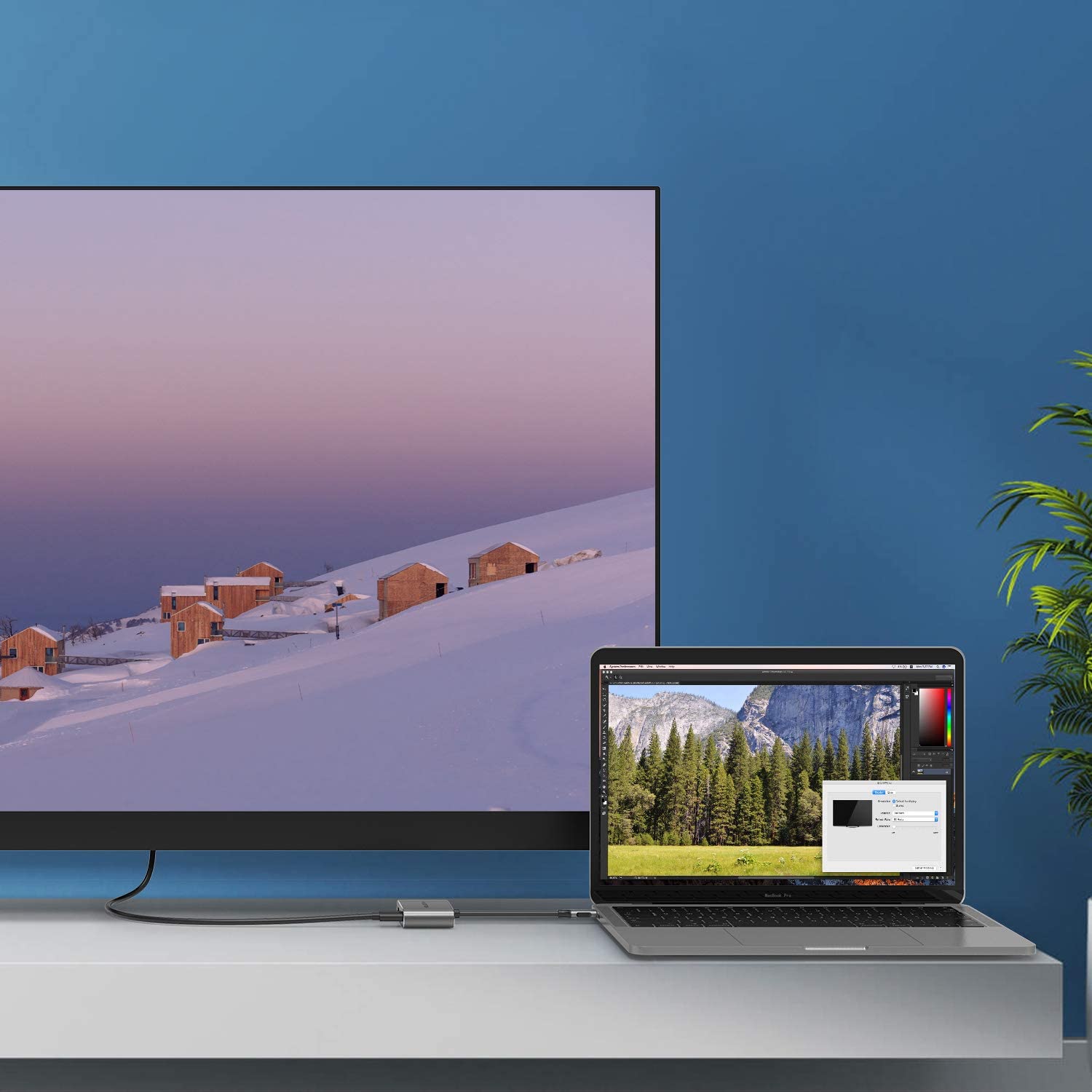 USB C to HDMI &amp; DisplayPort Dual 4K Displays Digital AV Adapter for MacBook Pro (Thunderbolt 3), Mac Air/iPad Pro, XPS