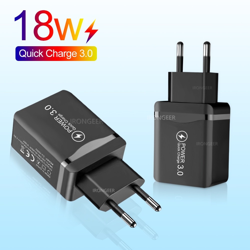 18W Quick Charge 4.0 3.0 USB Phone Charger Travel Wall Adapter 18W QC3.0 FCP Universal For iPhone Samsung Huawei EU Plug Charger