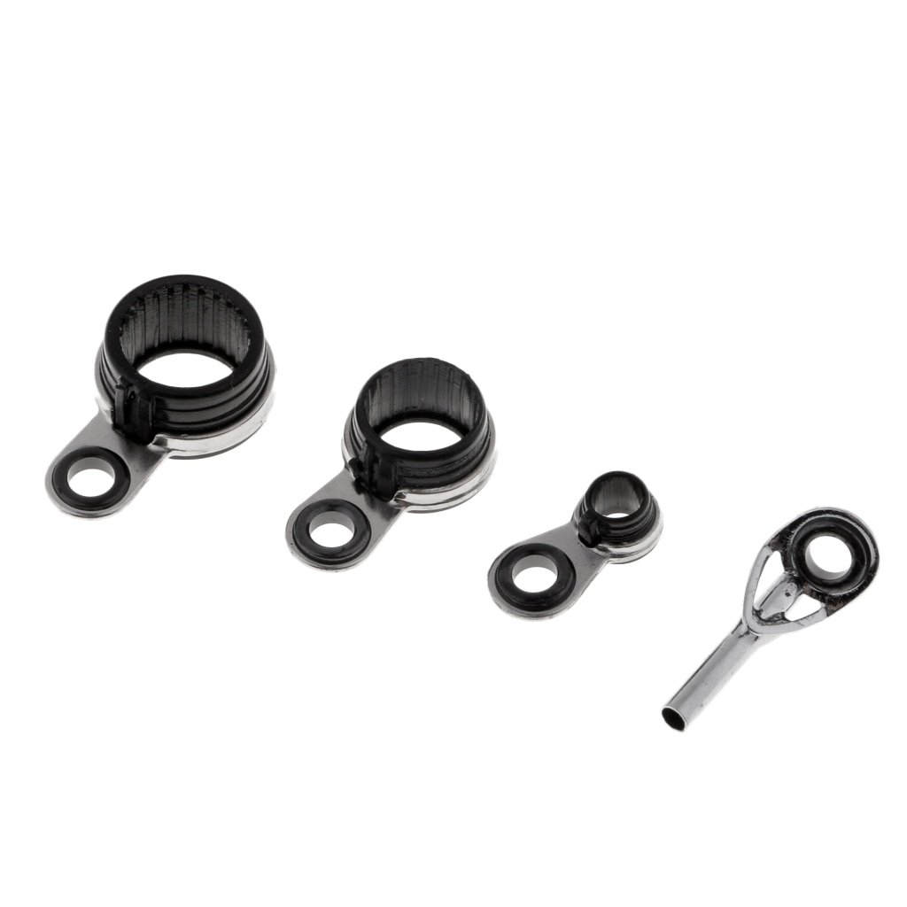 8 stuks roestvrijstalen keramische hengelgeleider ooggeleider ring tip lijn ring diy hengelbouw tuigage accessoires