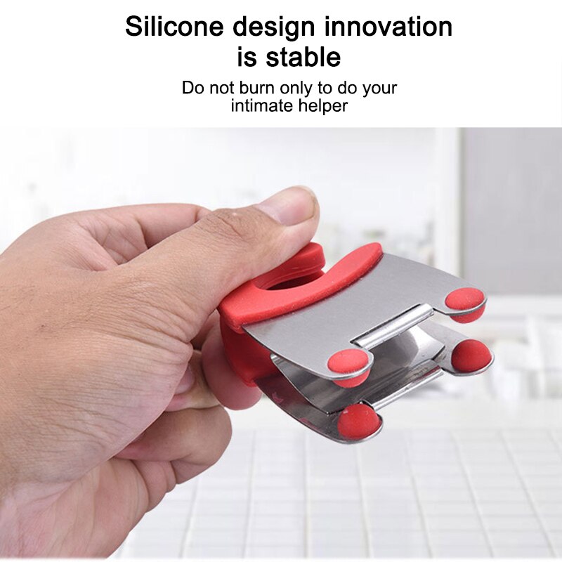 Olla de acero inoxidable soporte para sartén espátula Clip cuchara resto ollas Clip cocina herramientas para tapa de sartén soporte de tapa de olla Clip