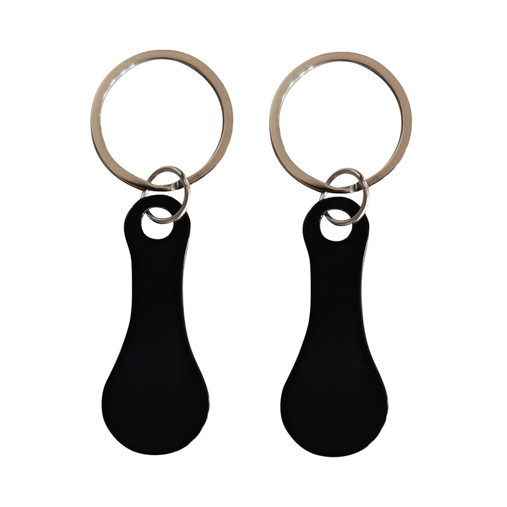 2pcs/lot Ring for Black Shopping Cart Token Key Keychain Metal Aluminum Alloy Keyring Accessories Keyring Hooks Do: B
