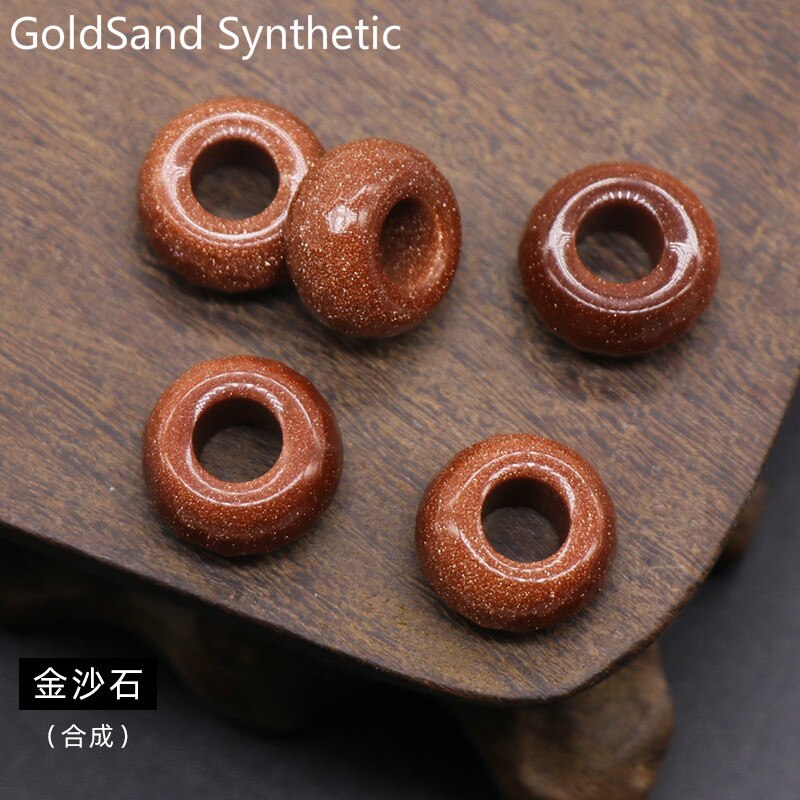 5Stck 8x14mm Große See Perlen Facettiert Halb-wertvolle See 6mm Abakus Runde verlieren Perlen DIY Für Armbänder Halskette Natürliche Stein: GoldSand Synthetik