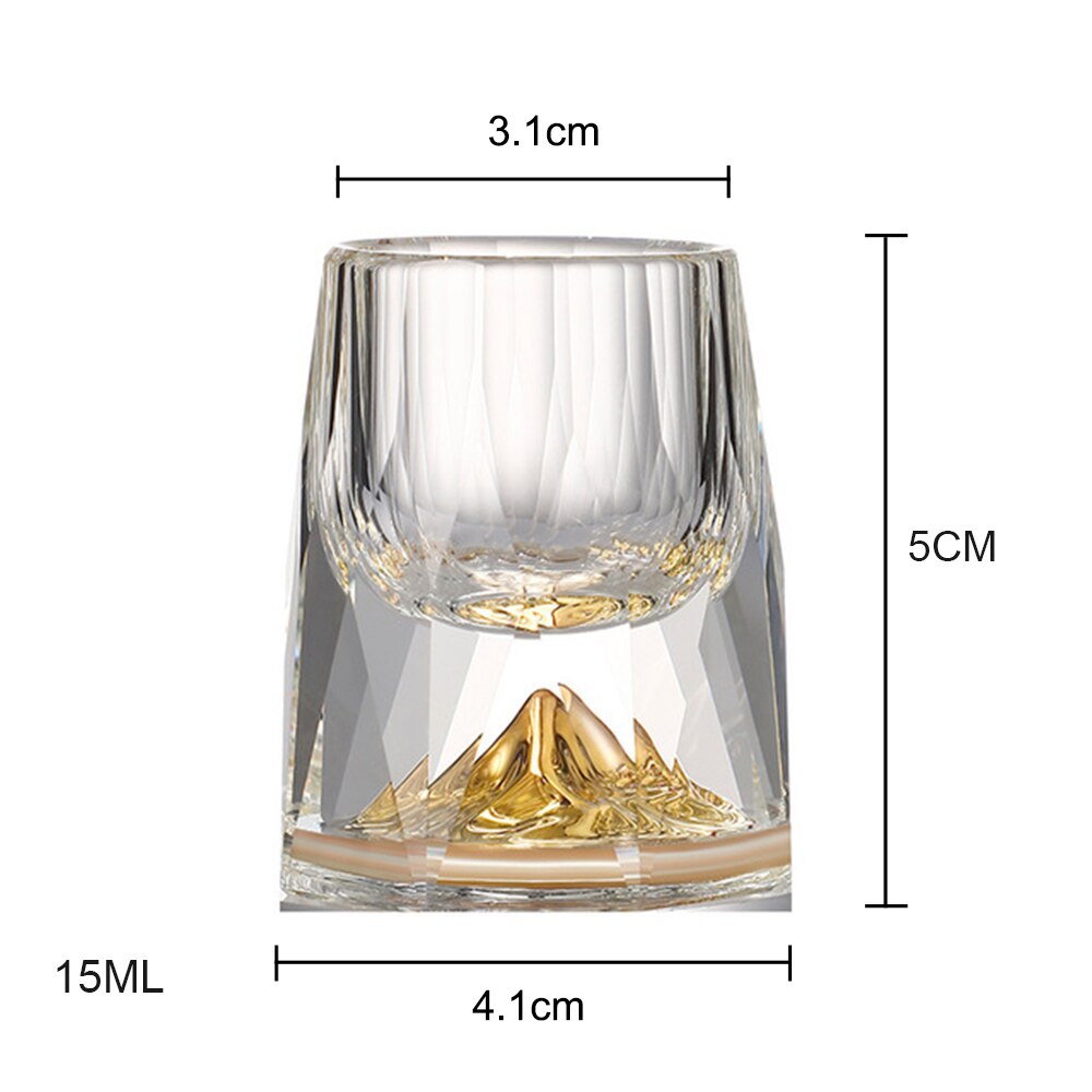15ML Crystal Glasses Gold Foil Crystal Shot Glasses For Vodka Glass Wine Set Double Glass Wine Cup For Home Bar Liquor Cups