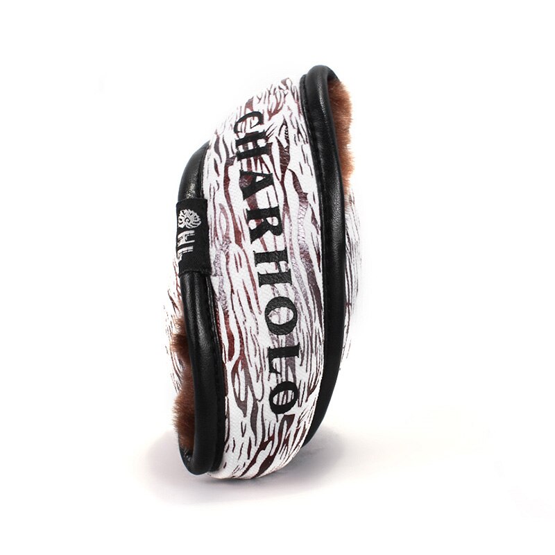 Orejas invierno Earmuffs Inverno para Homens Dobrável Estilo Britânico Da Manta De Pelúcia Aquecedores de Orelha Muff Da Orelha Earcap Couro PU Ajustável Bac