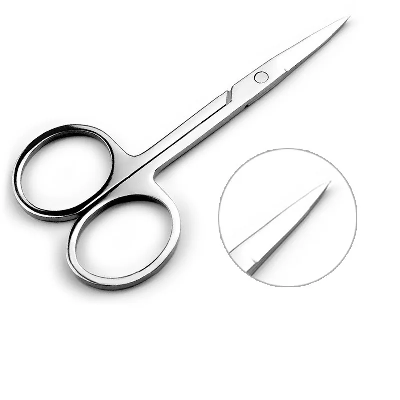 Ciseaux pour poils du visage arrondi en acier inoxydable moustache nez cheveux barbe sourcils cils coupe tondeuses multifonctions: Violet