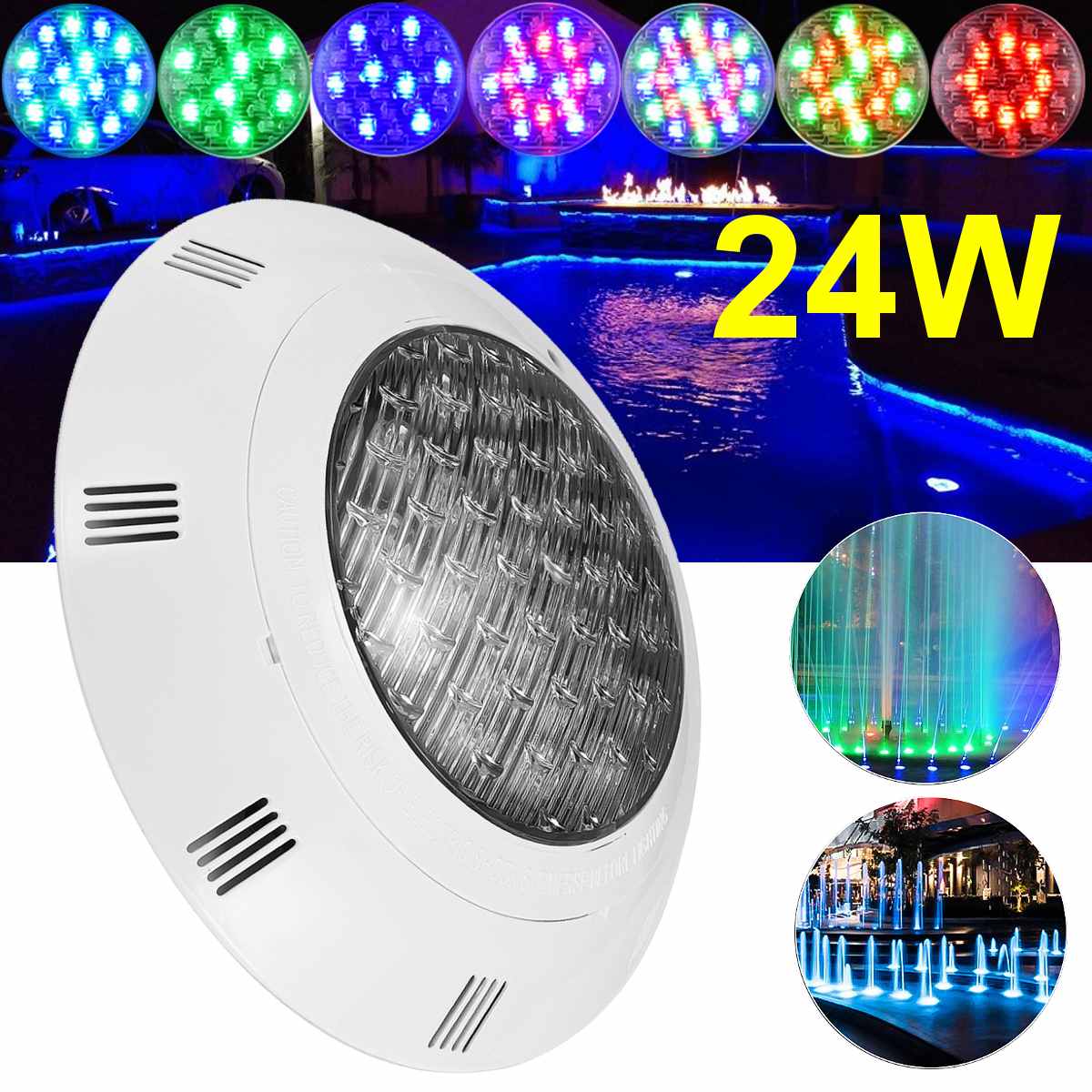Swimming Pool Light 24W LED RGB Underwater Light IP68 Waterproof RGB Wall Mounted LED POOL AC12V foco led adosado piscina