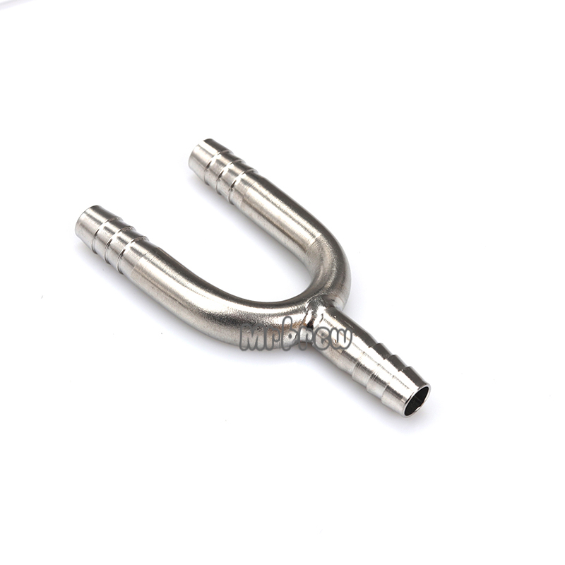 2 stuks roestvrijstalen u-vormige slangpilaar, slangsplitser, type u-vormige fitting voor bierslang