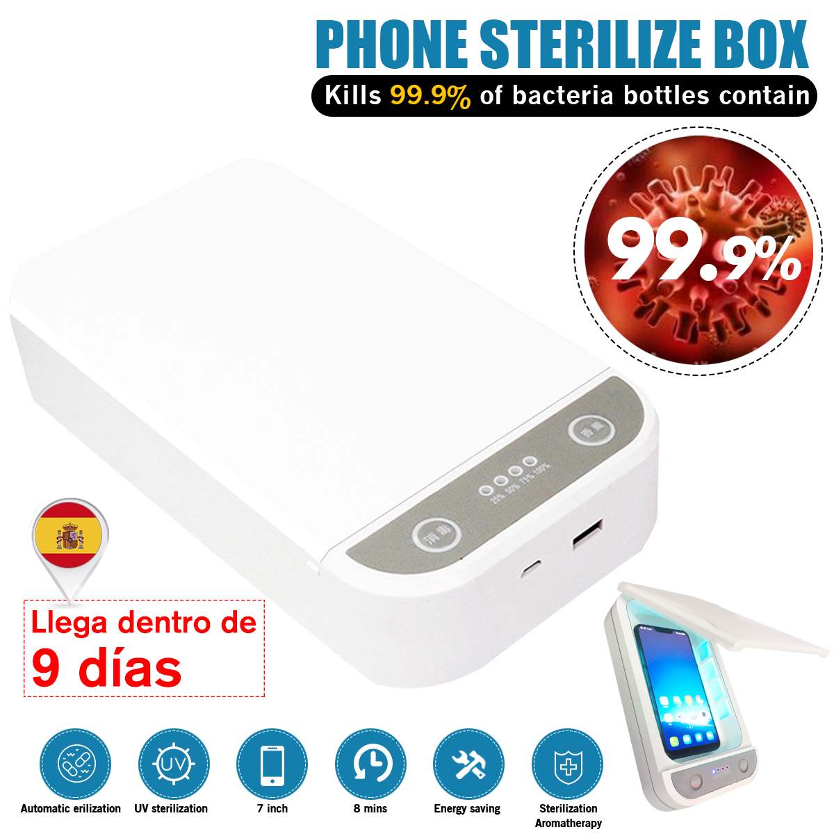 Multifunction Automatic Uv Sterilizer Box for Mobile Phone Mask Toothbrush Watch Aromatherapy Esterilizador UV Light Sterilizer