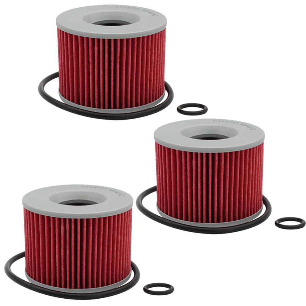 Oil Filter for KAWASAKI GPZ 550 1981 GPZ600R GPZ 600 1985-1989 GPZ750 GPZ 750 1982-1989 GPZ900R GPZ 900R 1984-1996 98-03: 3pcs-red