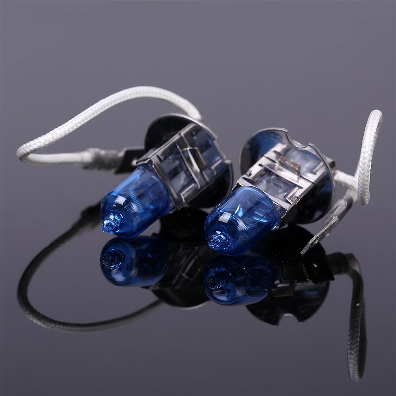 2 Stuks 12V 55W H3 Koplamp Lamp Xenon Donkerblauw Glas Vervanging Auto H3 Halogeenlamp Super witte Auto Led Lamp