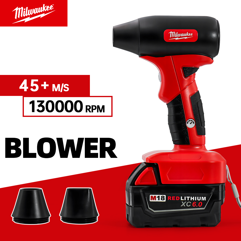 Milwaukee Brushless Electric Turbo Blowers Jet Fan 45M/S Violent 130000RPM Car Dryer Handheld Dust Blowing Tool For 18V Battery