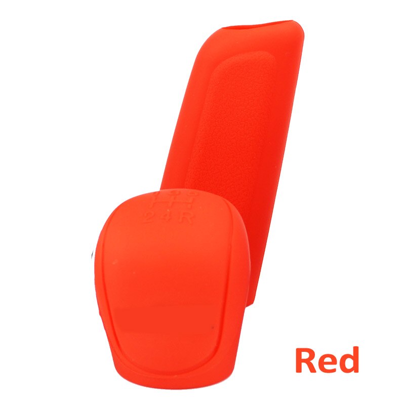 2 uds. Collares universales de palanca de cambios Manual, cubiertas de marchas de silicona para coche, cubierta de palanca de cambios, cubiertas de freno de mano de coche: Rojo