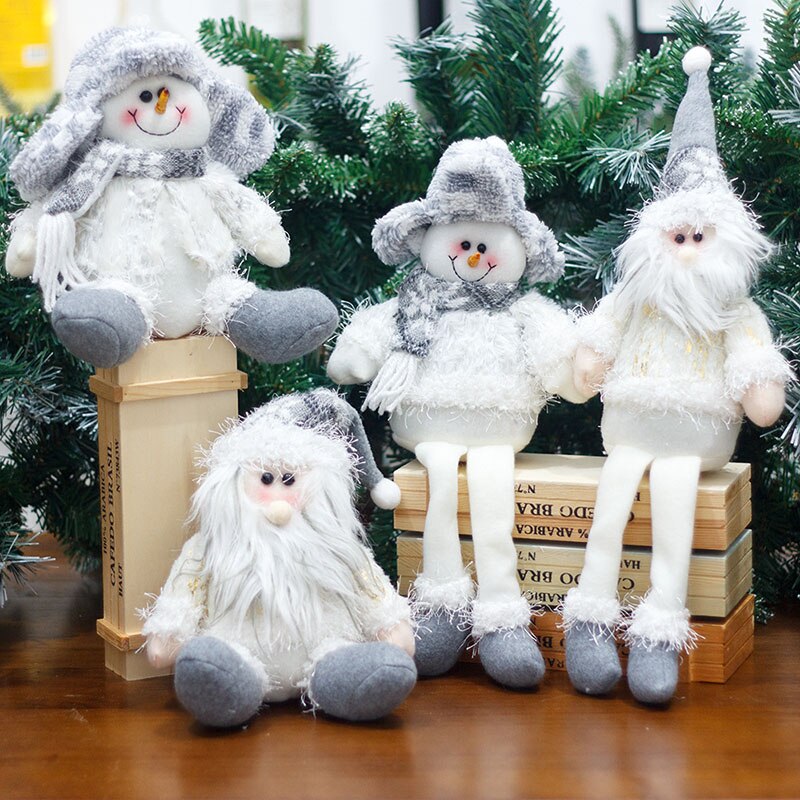Juledekorationer siddende jul julemanden snemand figur plys legetøj dukke juletræ træ hængende dekoration lbv