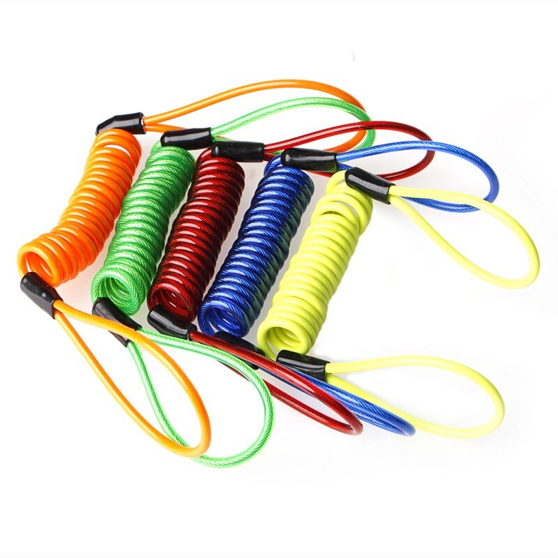 QILEJVS Bike Motorcycle Scooter Alarm Disc Lock Security Spring Reminder Cable Strong