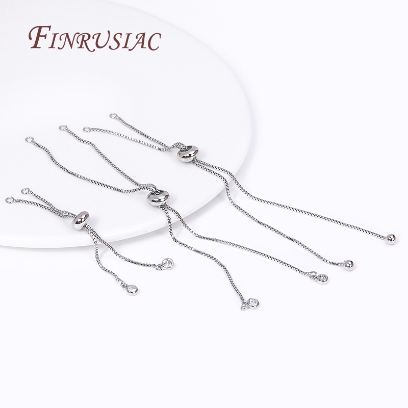 Componente de pulsera de cadena de caja chapada en oro de 18 quilates con cuentas de inserción de silicona para collar DIY, accesorios para hacer joyas al por mayor