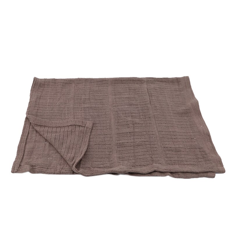 Newborn Baby Blankets Super Soft Cotton Crochet Summer Sleeping Bed Supplies Hole Wrap Air-conditioning blanket for Baby 90*70cm: dark brown