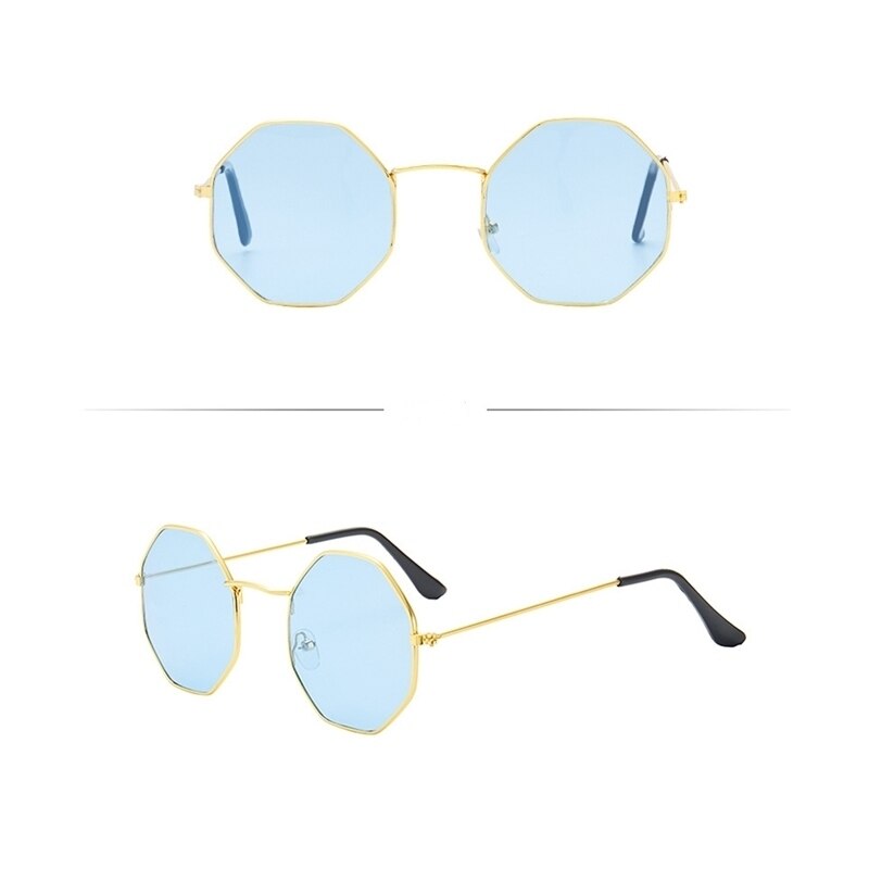 Monturas de gafas de Metal polígono para hombre y mujer, gafas ópticas Retro Vintage, transparentes
