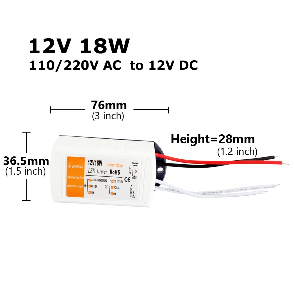 DC12V Voeding AC 110 V 220 V naar 12 V LED Transformator Adapter 18 W 28 W 48 W 72 W 100 W 12 Volt LED Driver voor LED Strip Licht