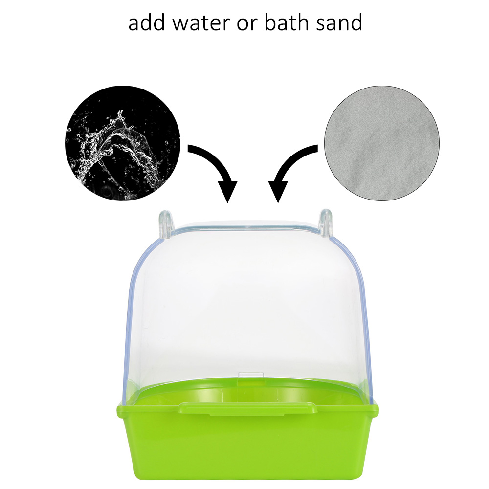 Bañera de plástico para Baño de aves de loros, suministros de baño para loros, bañera de Baño de aves, jaula para mascotas, contenedor de pie para ducha de Baño de aves, espacio de lavado