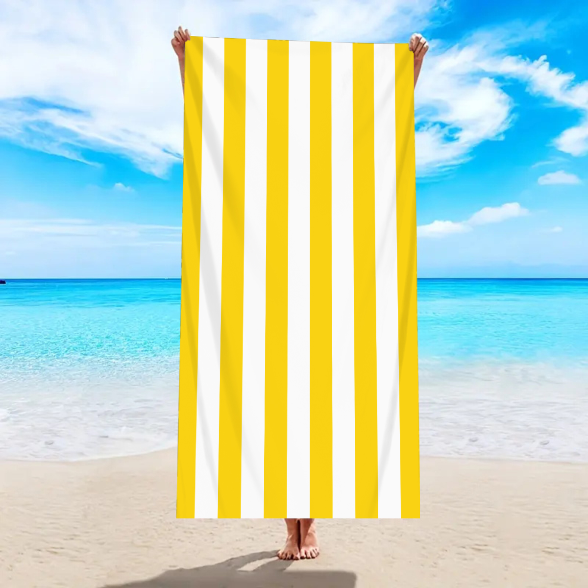 150/178cm 1pc Minimaal gestreepte strandhanddoek Ultra fijne vezels Sneldrogend Absorberende handdoek Strandzwemmen Vakantiehanddoek Deken: XS (veiligheidshulpmiddelen) / zwart