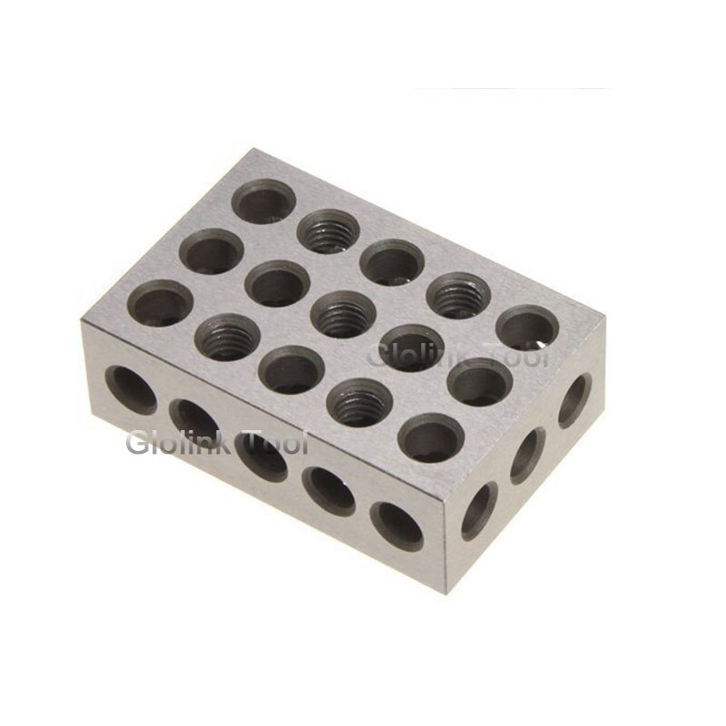 2pcs/set Hardened Steel Parallel Blocks 0.005" Precision Matched Machinist 25-50-75mm Milling Tool 23 Holes 1-2-3" block gauge