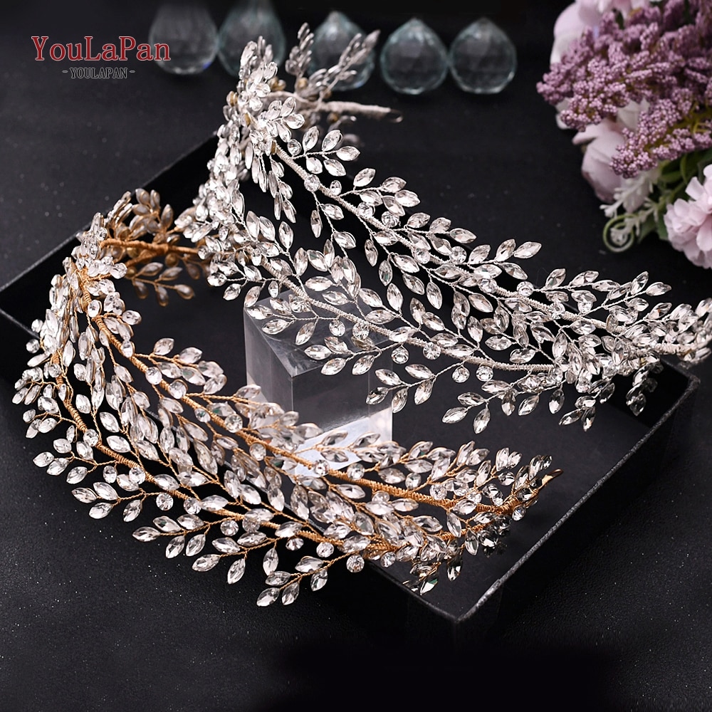 Topqueen HP304 Bruids Kronen En Tiara Voorhoofd Bruids-hoofddeksels Rhinestone Bridal Tiara Kroon Bridal Hoofdband Hoofddeksels