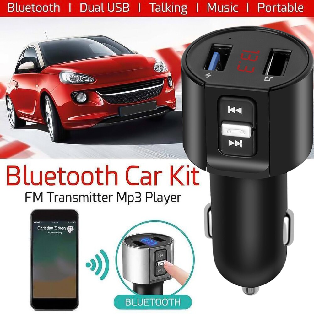 Bluetooth 5.0 Fm Transmitter Car Kit MP3 Modulator Speler Draadloze Handsfree Audio Ontvanger Dual Usb Fast Charger 3.1A
