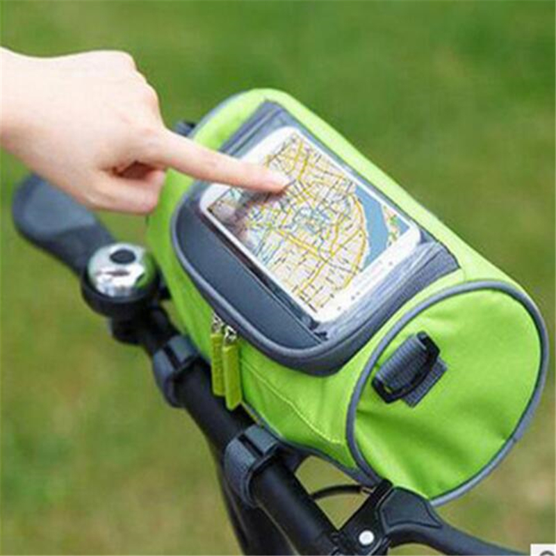 Aanpasbare mountainbike fietstassen fietstassen touchscreen fietsen telefoon tas geval racefiets voorbuis stuur cilindertas